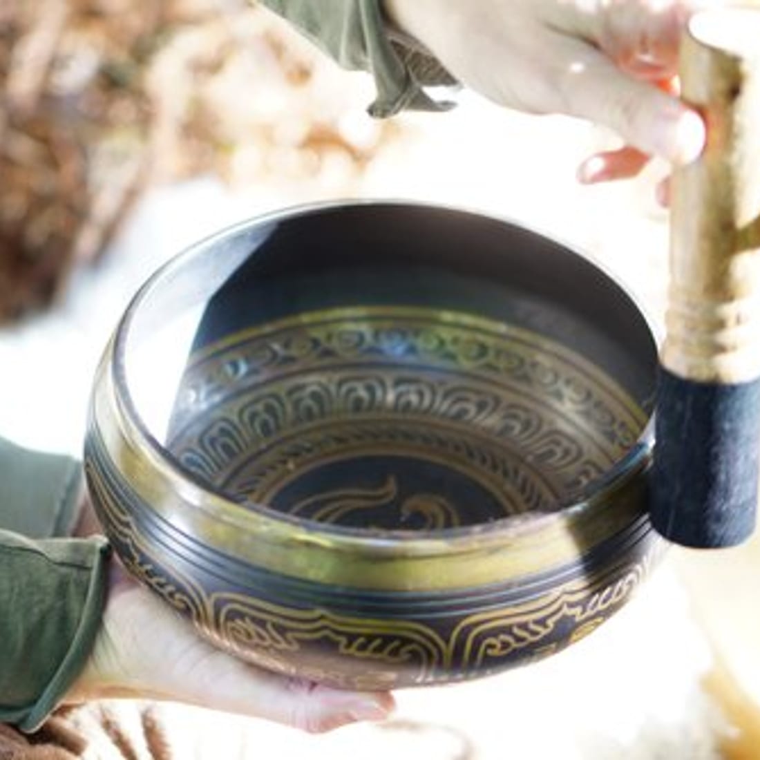 Sound healing bowl used in the inn’s wellness treatments